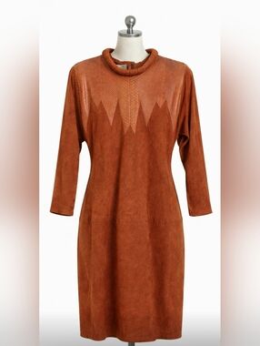 Rare Vintage Steven Shatz Suede & Snake Dress